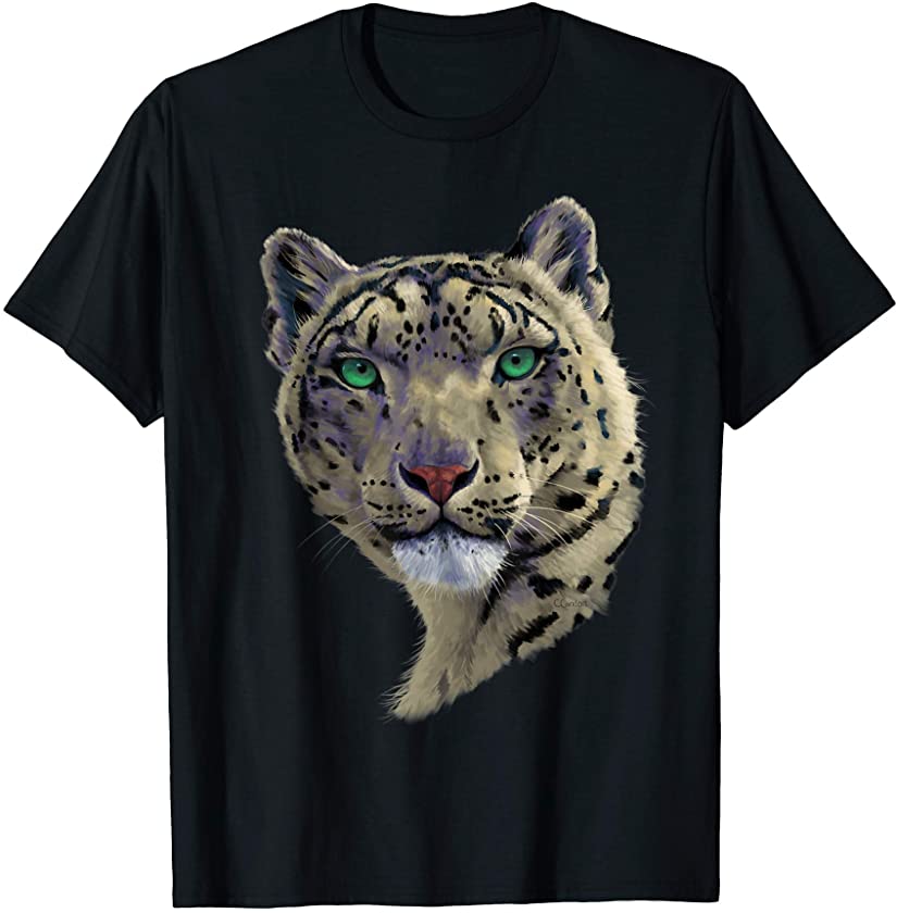 Snow Leopard Portrait – Big Cats – Cat T-Shirt