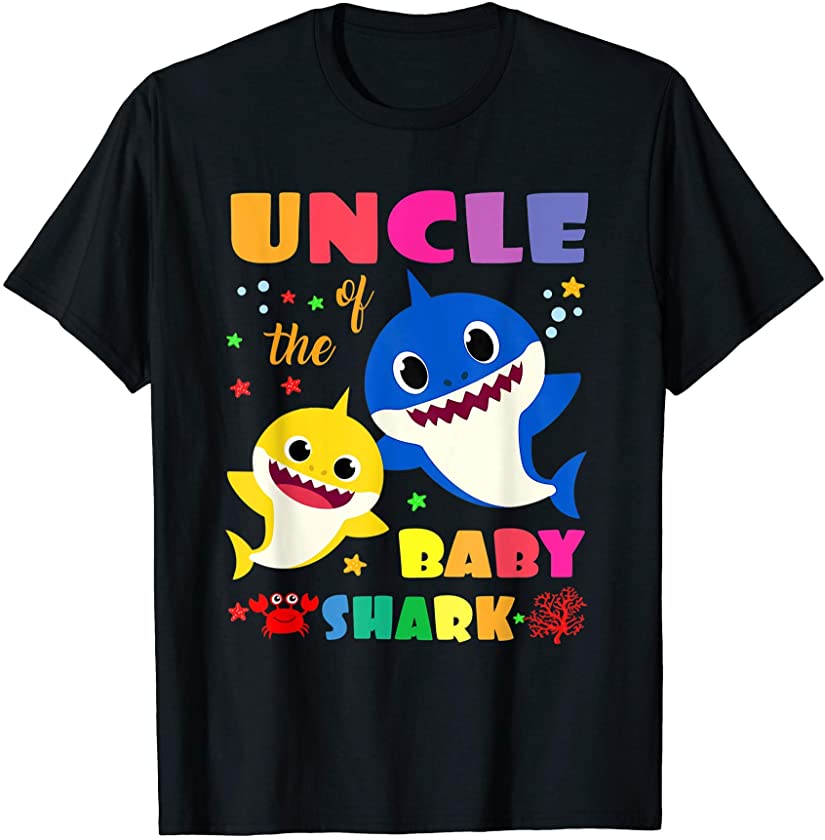 Uncle Of The Baby Shark Birthday Daddy Shark T-Shirt