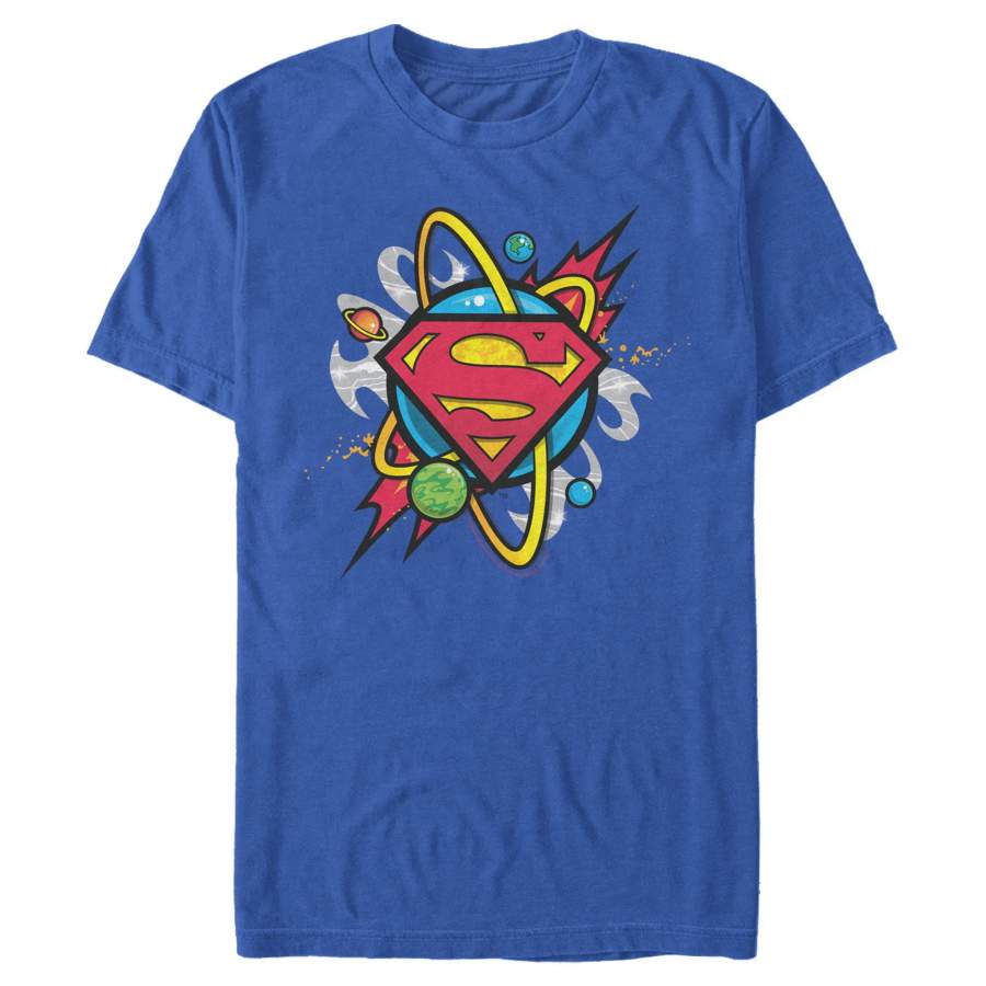 Superman Men’s Logo Solar System  T Shirt