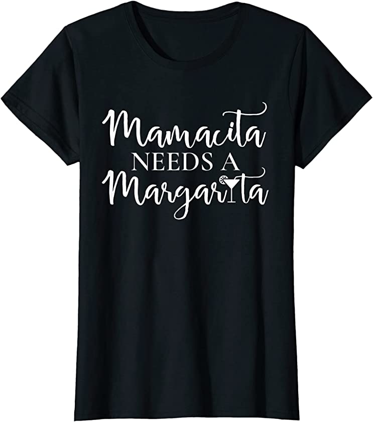 Womens Mamacita Needs a Margarita Letter Print Graphic Casual Women T-Shirt