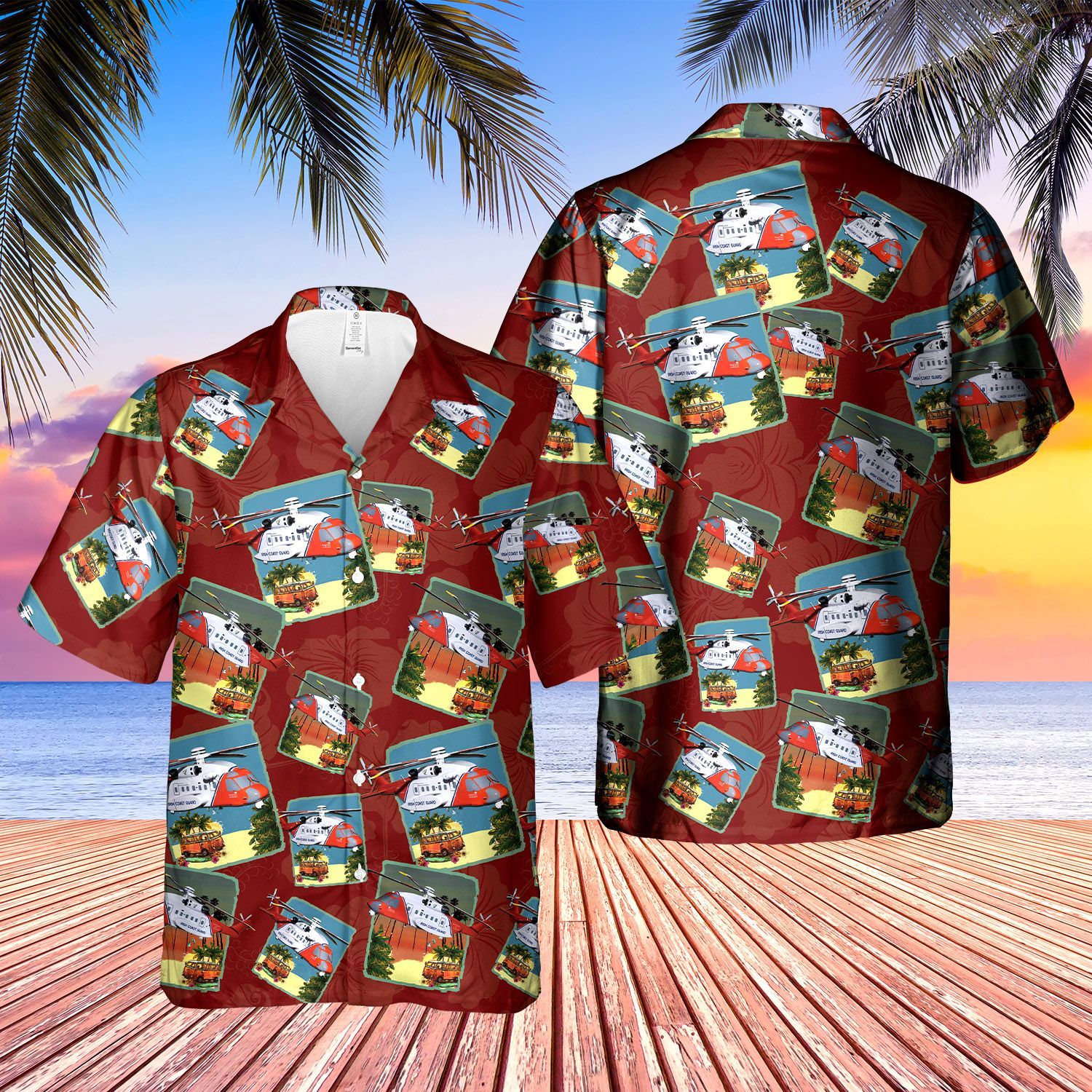 Sikorsky Coastguard Red High Quality Unisex Hawaii Shirt For Men And Women Ha24854