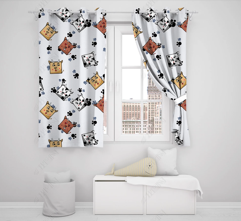 3D Hand Drawn Animal Cow Curtains And Drapes Lqh 106