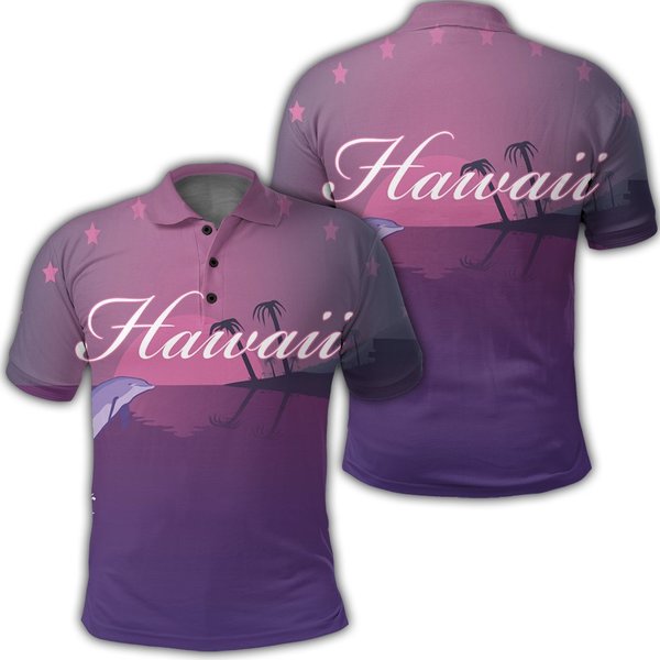 Hawaiian Dolphin Violet Polo Shirt | For Men & Women | Po2324