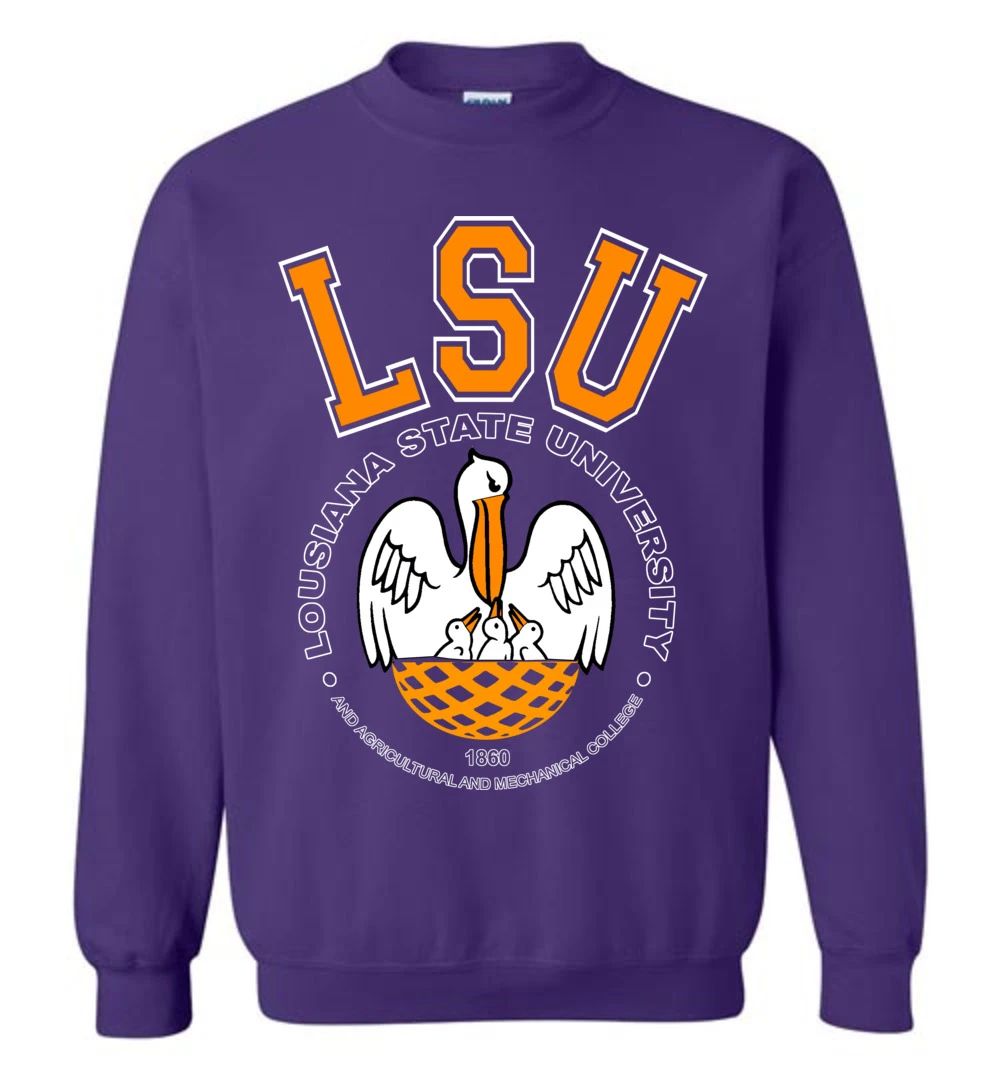 TS LSU Tigers Crewneck Louisiana State University Sweatshirt