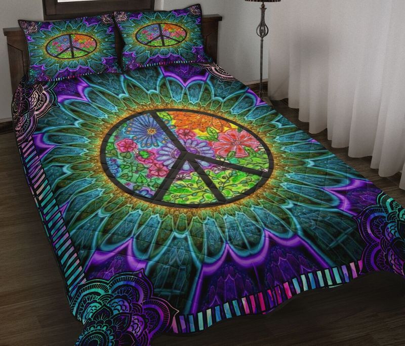 Quilt Bedding set -Purple Flower Hippie- All Size Comforter Sets TA210501