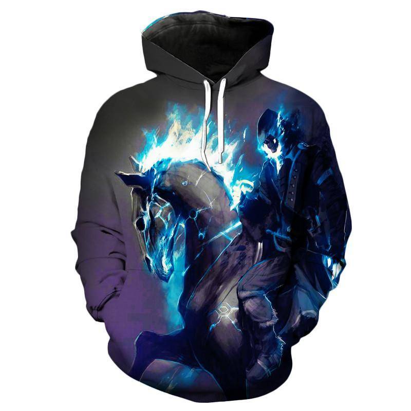 BLUE All-over print pullover Hoodie CUTE DOLPHIN