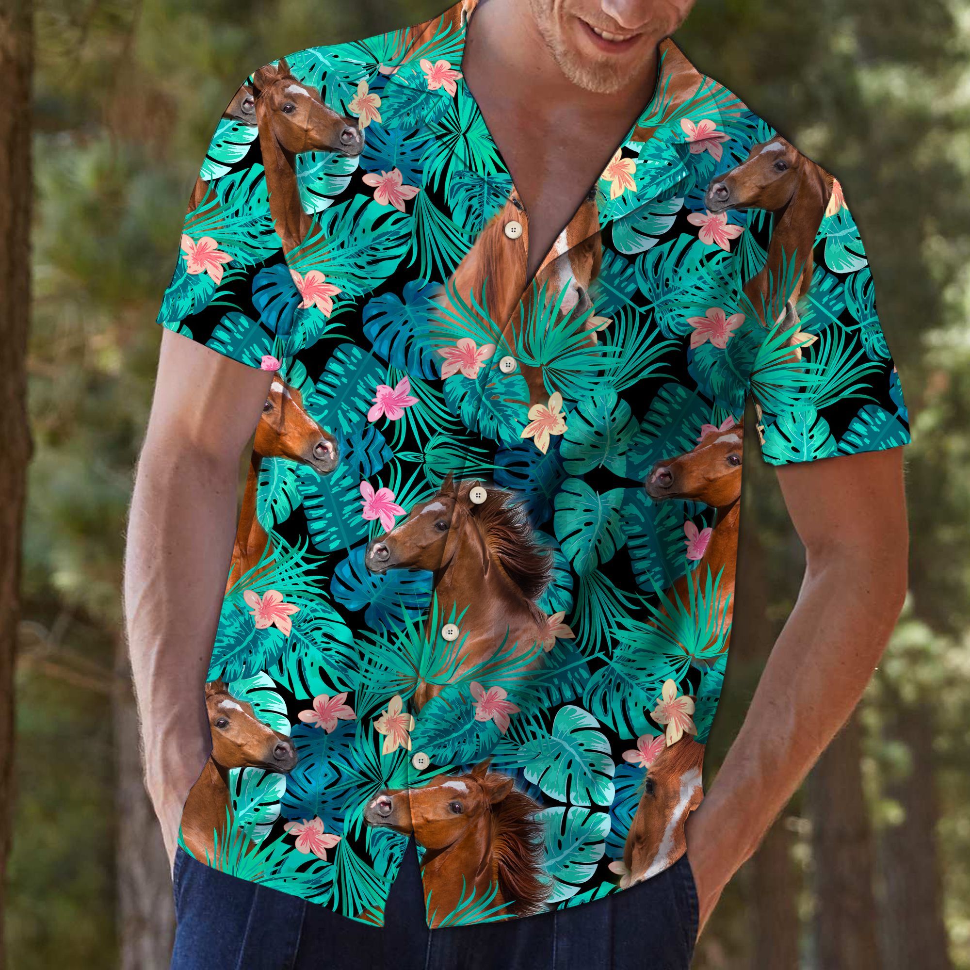 Horse Tropical Hawaii Shirt For Hawaii Aloha Ha65268