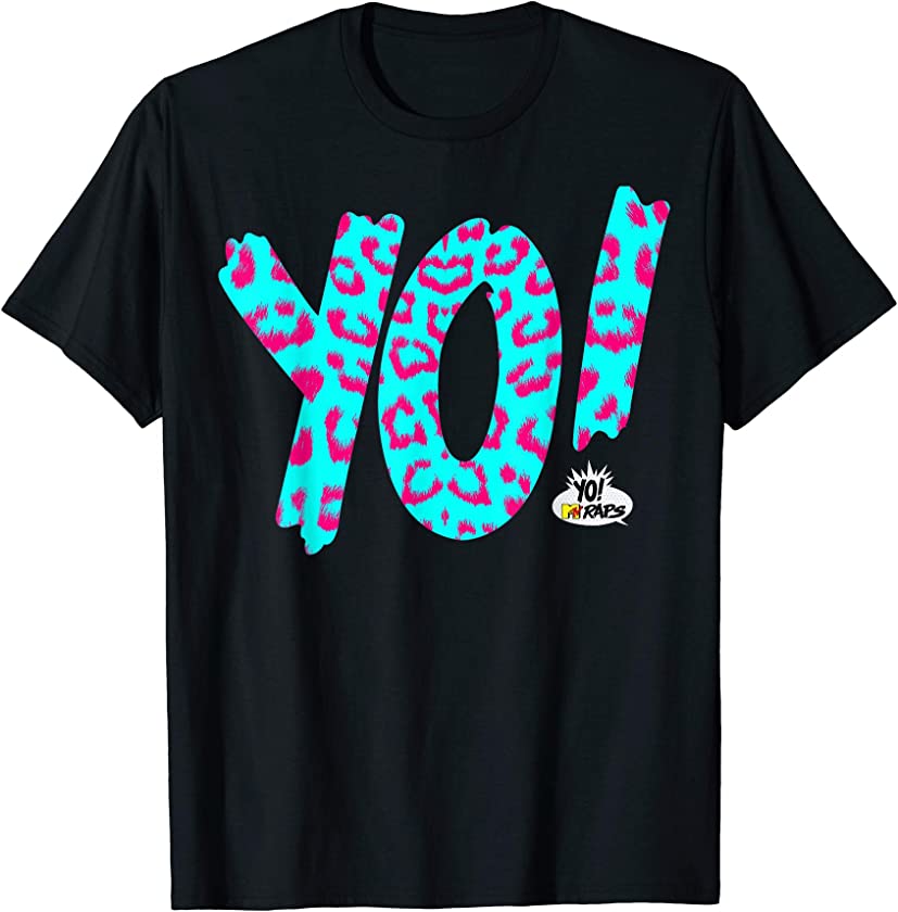 Yo! MTV Raps Neon Leopard Print Logo T-Shirt