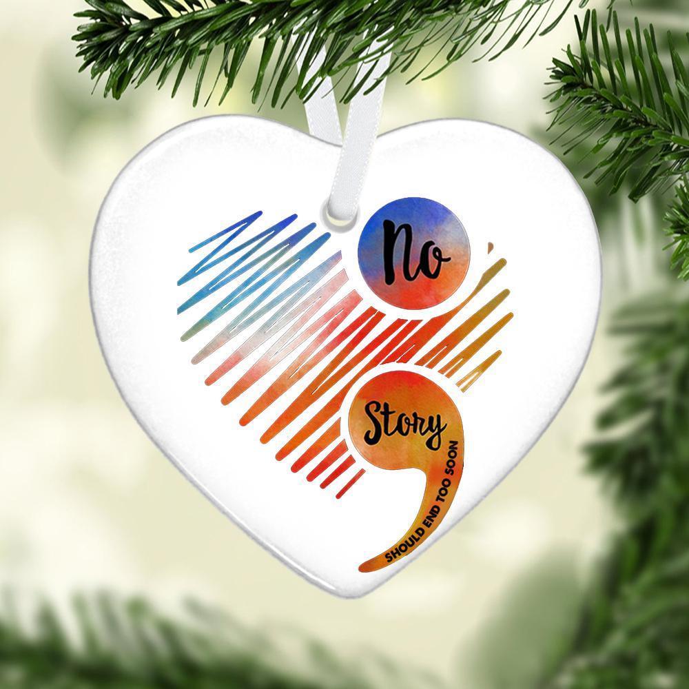 No Story Heart Ceramic Ornament Christmas Ornament Christmas Gift Ideas