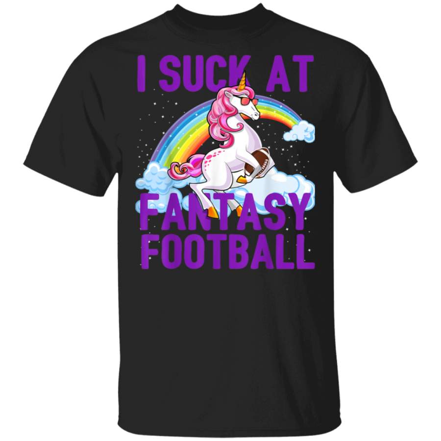 I Suck at Fantasy Football Unicorn Rainbow Loser Shirt Men