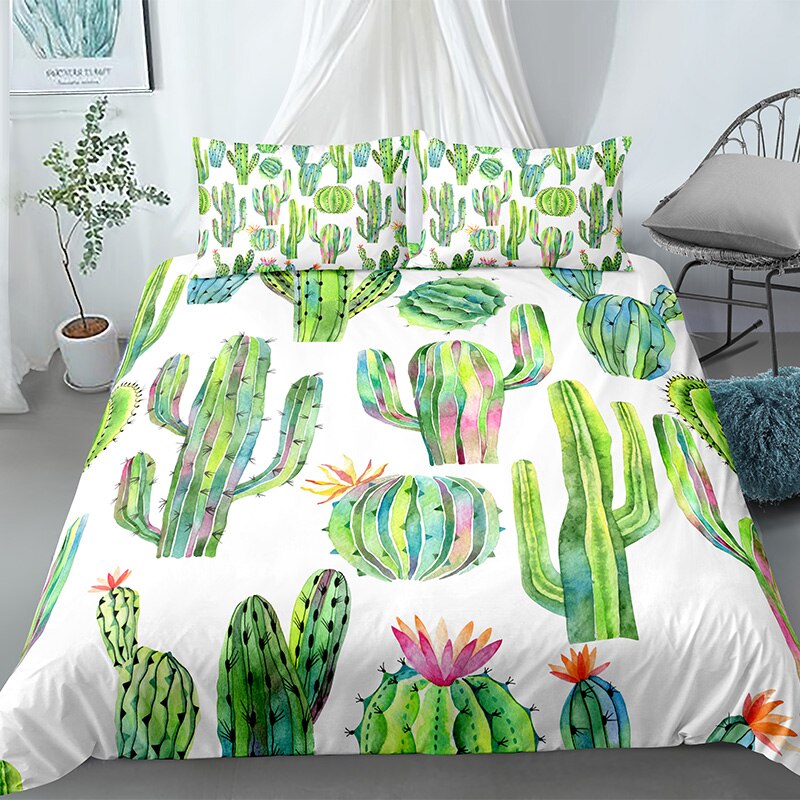 Cactus Succulents Bedding Sets Home Decoration Duvet Cover Pillowcase