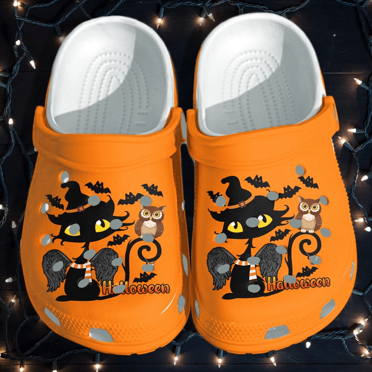 Owl And Black Cat Shoes Clog – Bats Halloween Crocss Crocband Clog Birthday Gift For Man Woman For Men Women Kids