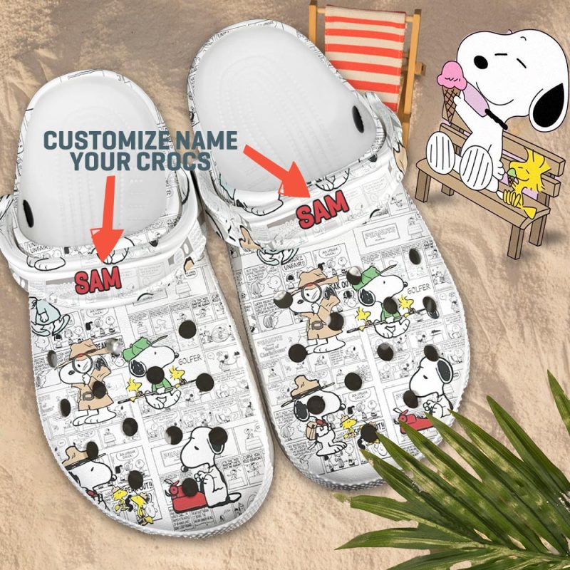 Snoopy Crocs Crocband Shoes Comfortable Clogs for men women