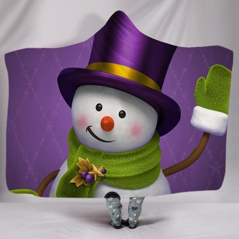 X-Mas Snowman Welcome Hooded Blanket Christmas Decoration Ideas