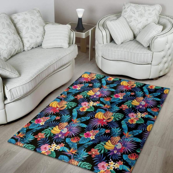 Hawaiian Fruit Tropical Print Area Rug