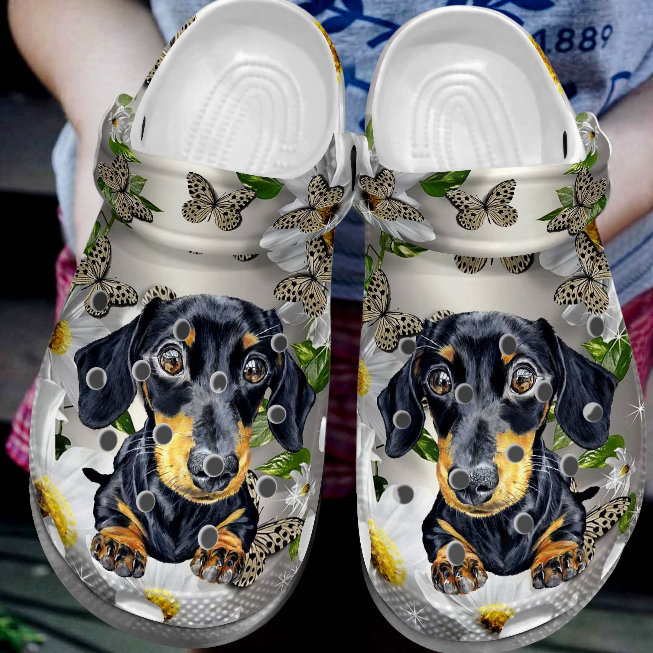 Dachshund Puppy Eyes Crocs Crocband Clog