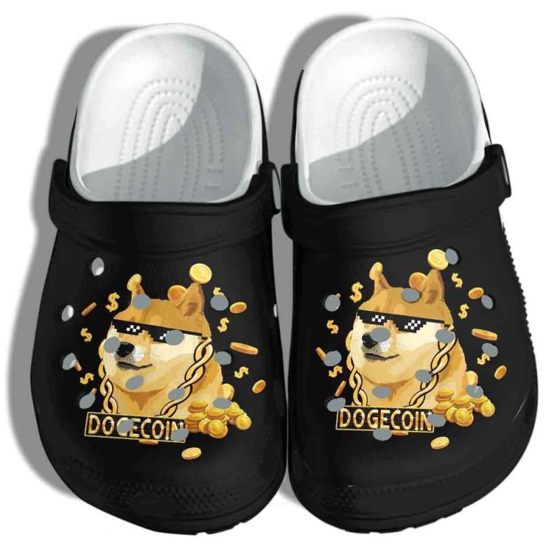 Dogecoin Cool Gift For Lover Rubber clog Shoes Comfy Footwear