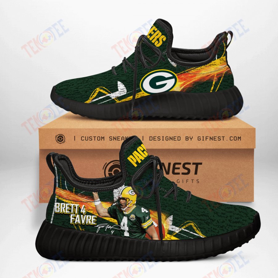 Mens Womens Brett Favre 4 Green Bay Packers Unisex Custom Sneaker Brett Favre Custom Shoes TDT486