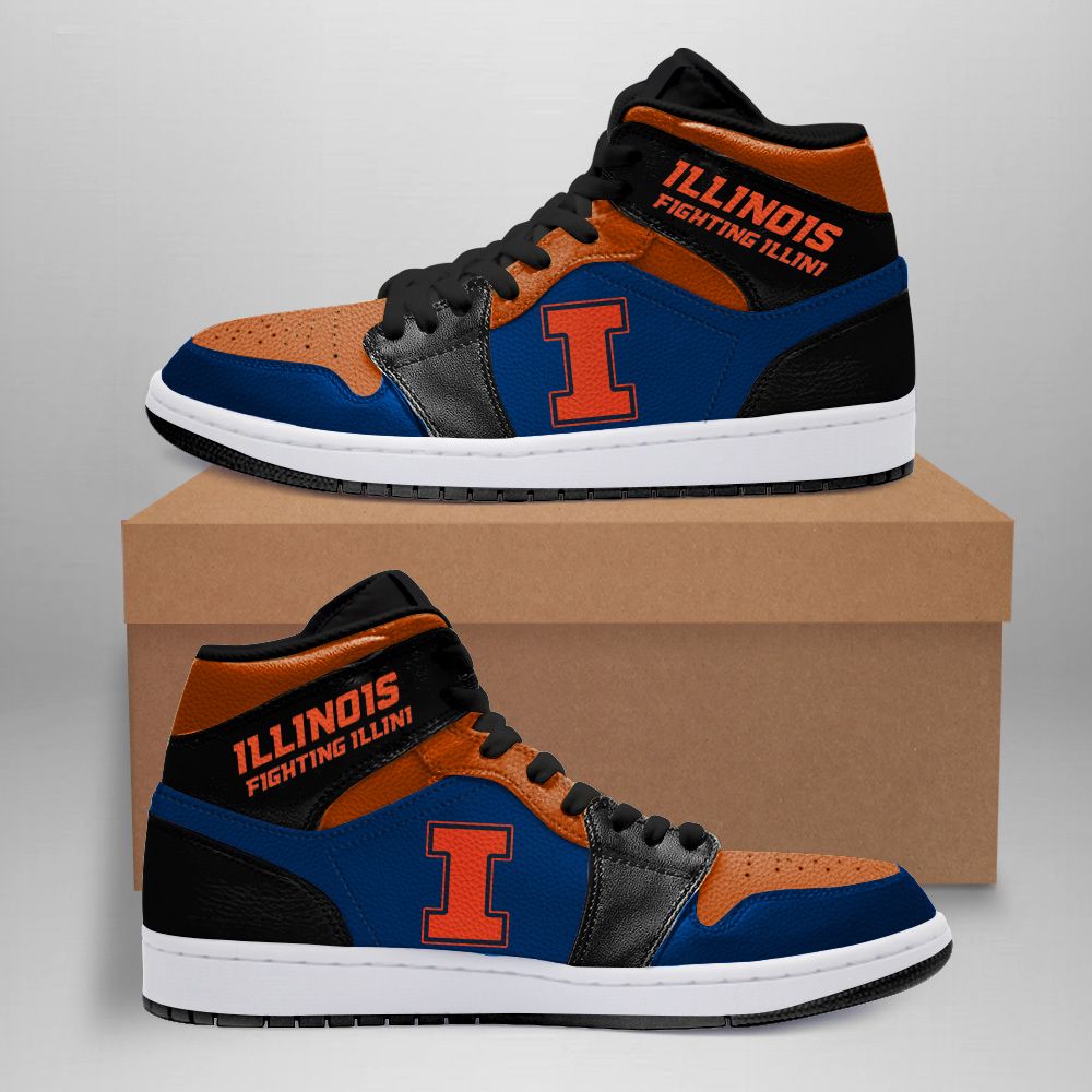 Illinois Illini Black Air Jordan Sneakers Shoes