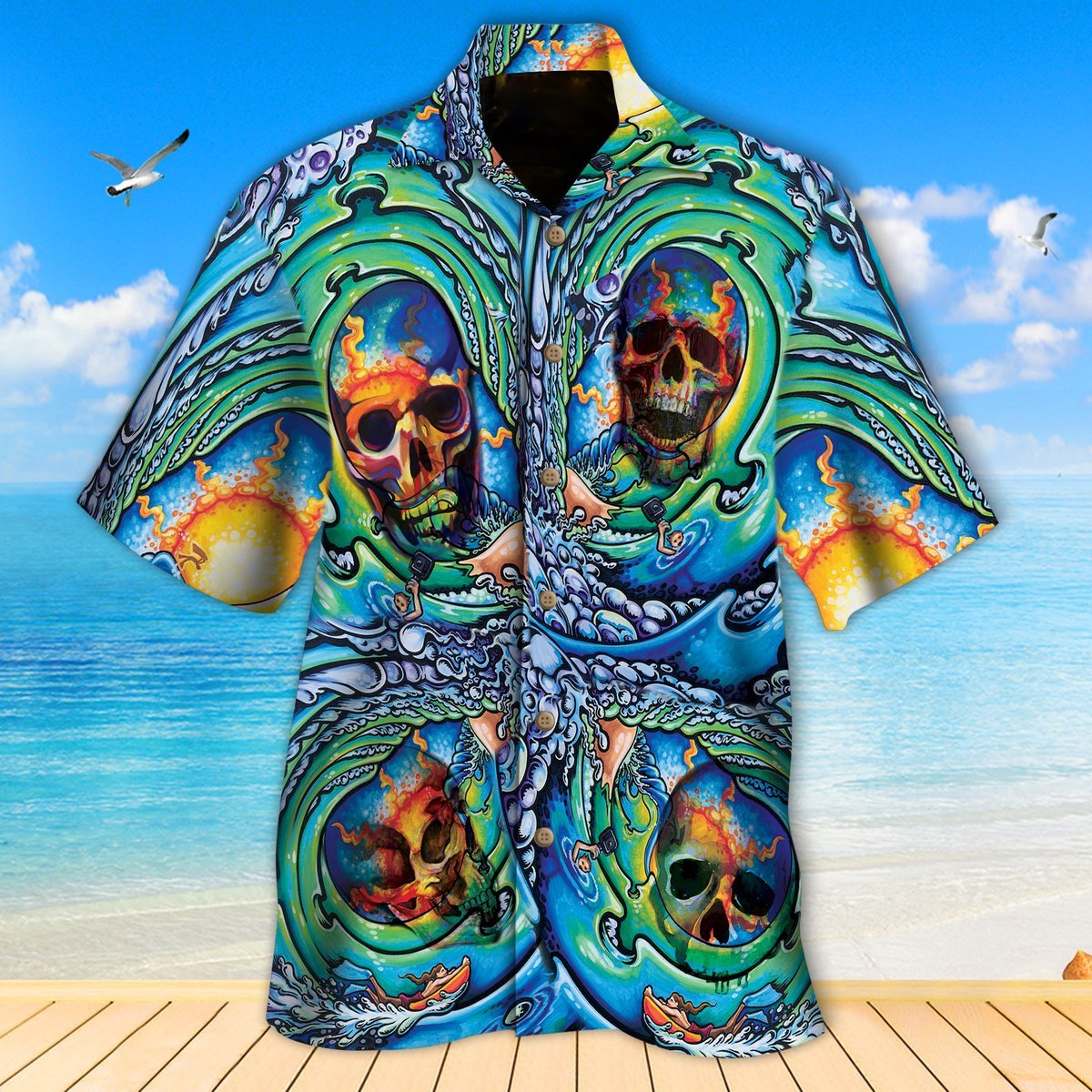 Colorful Skulls Hawaii Shirt Unisex Adult Ha70235