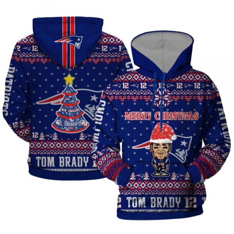 Tom Brady Merry Christmas New England Patriots Shining Diamond Ugly Sweatshirt