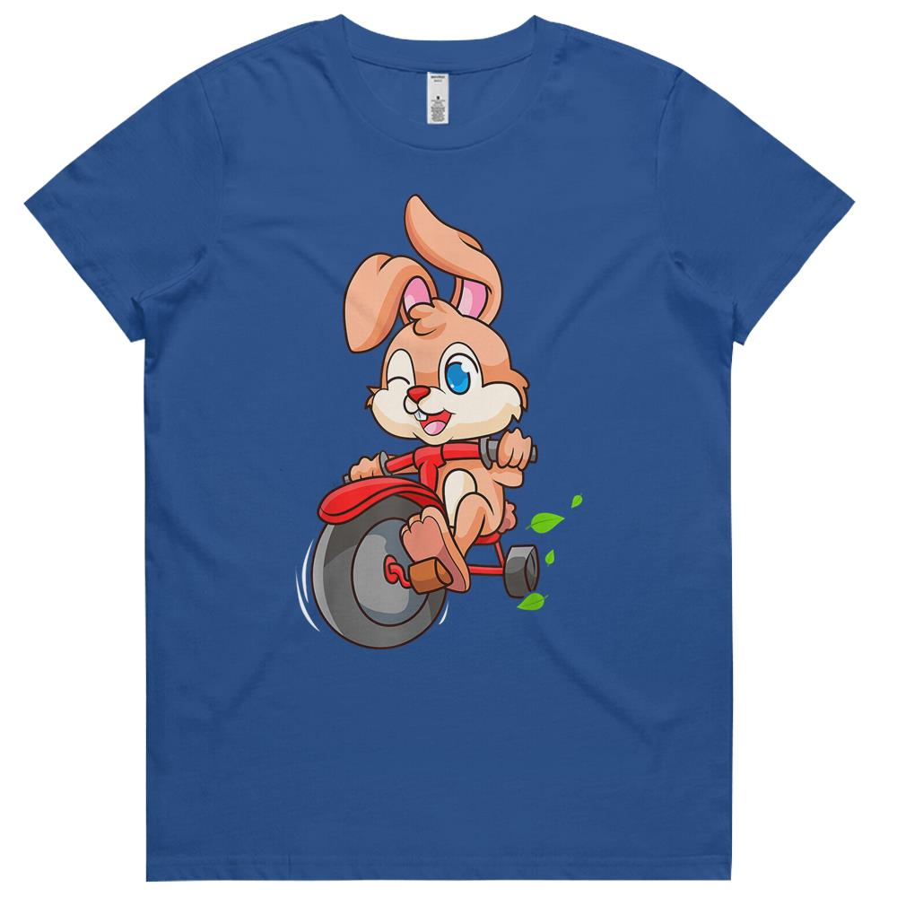 Biker Rabbit Easter Bunny Egg Hunt Womens Tshirts