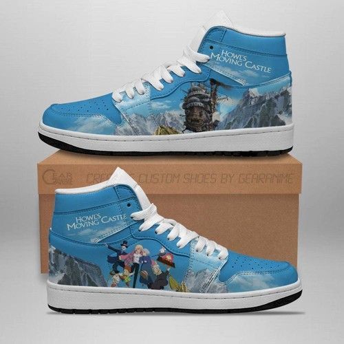 Howls Moving Castle Jordan Sneakers High Top Anime Leather Shoes Jordan Sneaker Air Jordan High Sneakers Sport Sneakers