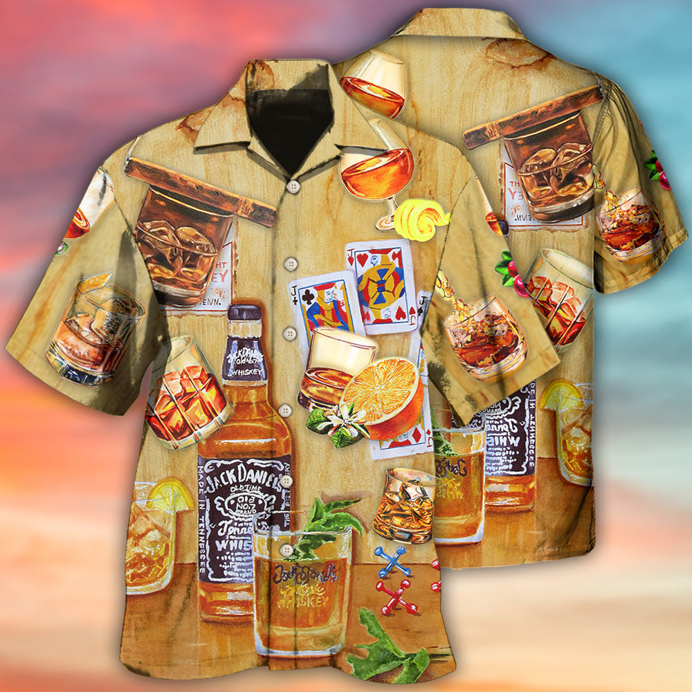 Whiskey Wine Jd Poker Hawaiian Shirts #Dh