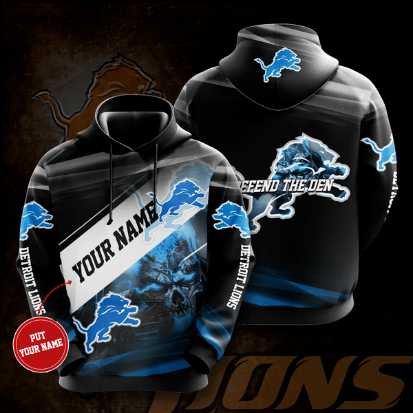 Personalized Detroit Lions No602 Custom Hoodie 3D #18316