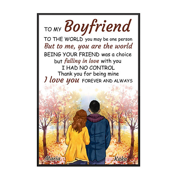 Custom Personalized hairstyle name Valentine’s day wall prints poster gift ideas for room him boyfriend husband her girlfriend wife couple – You Are My World TY2312 – Personalizedwitch