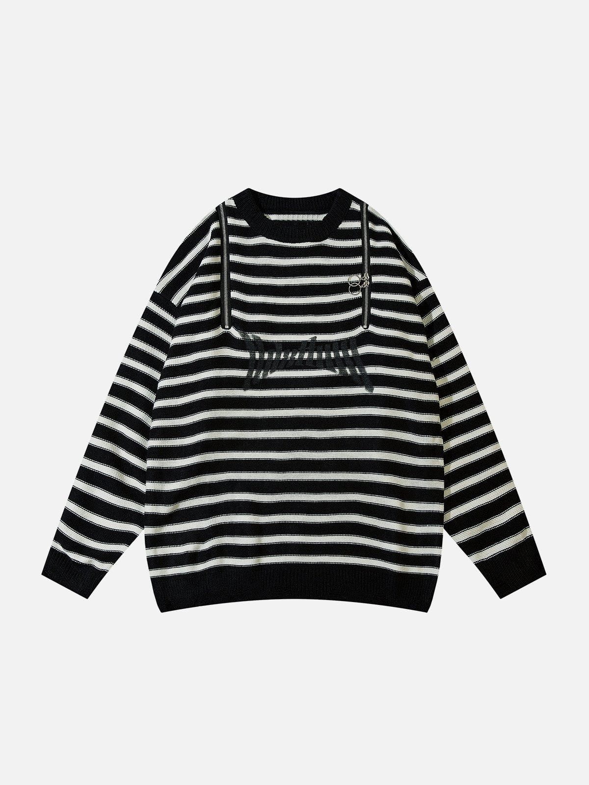 Talishko™ – Striped Zipper Design Sweater