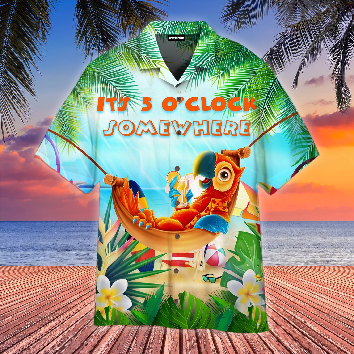 Party Parrot 5 Somewhere Hawaii Shirt For Men Women Adult Ha35759