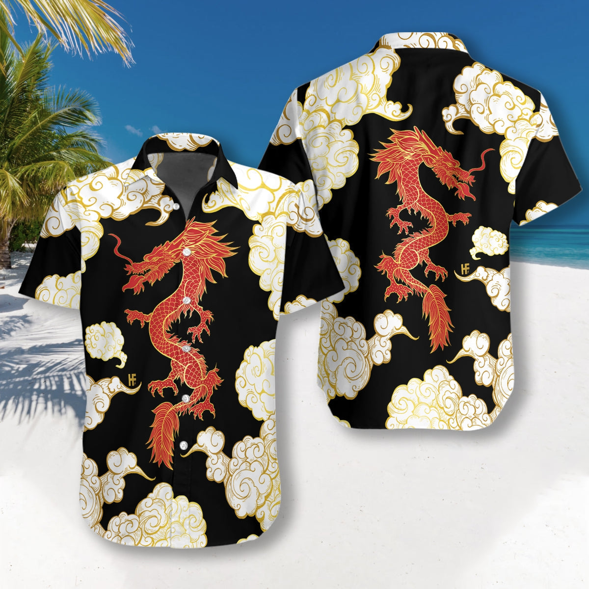 Dragon Black Red Aloha Hawaii Shirts For Men Women Ha28045