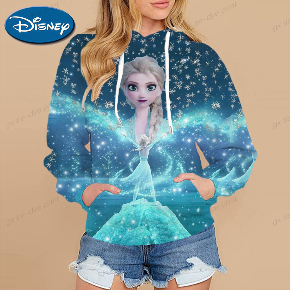 2022 Women’s Disney Princess Cinderella Cartoons Kawaii Hooded Sweater Children’s Spring Long-sleeved Simple Loose Sweatshirt alx