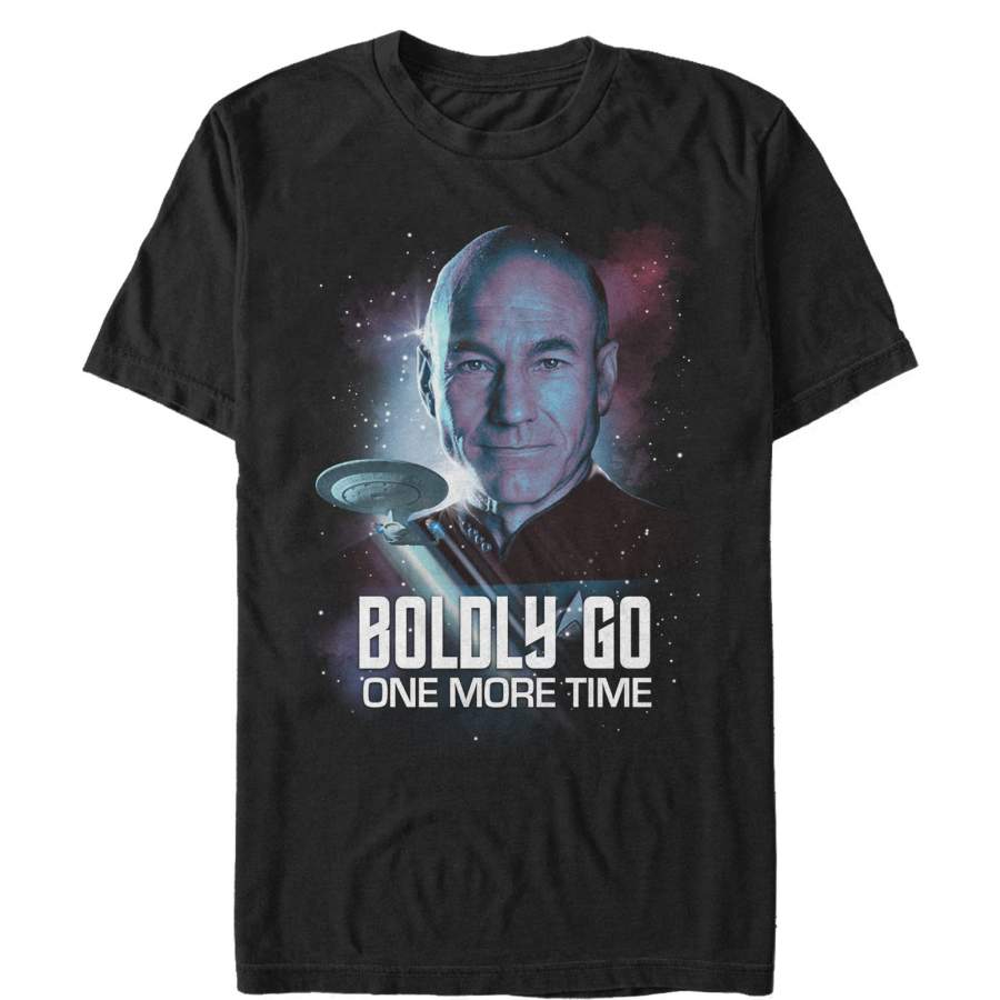 Star Trek Men’s Next Generation Picard Boldly Go  T Shirt