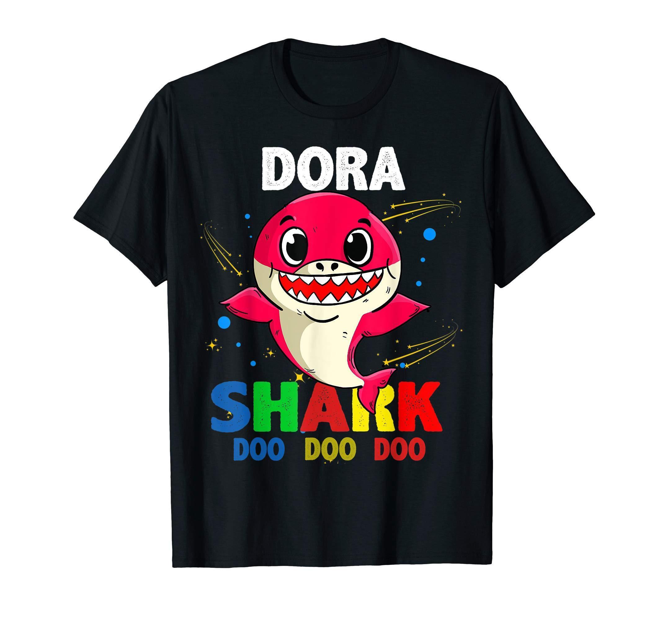 Custom Name Dora Shark Doo Doo Doo Shark Funny T Shirt