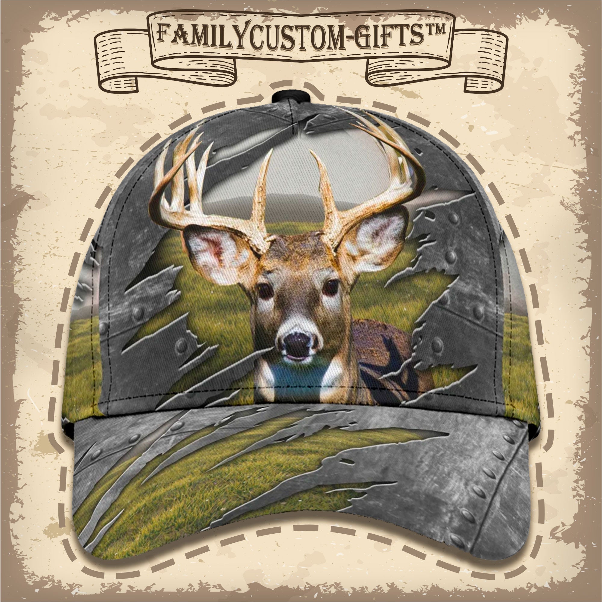 Animal Deer Custom Hats For Men & Women 3D Prints Personalized Baseball Caps