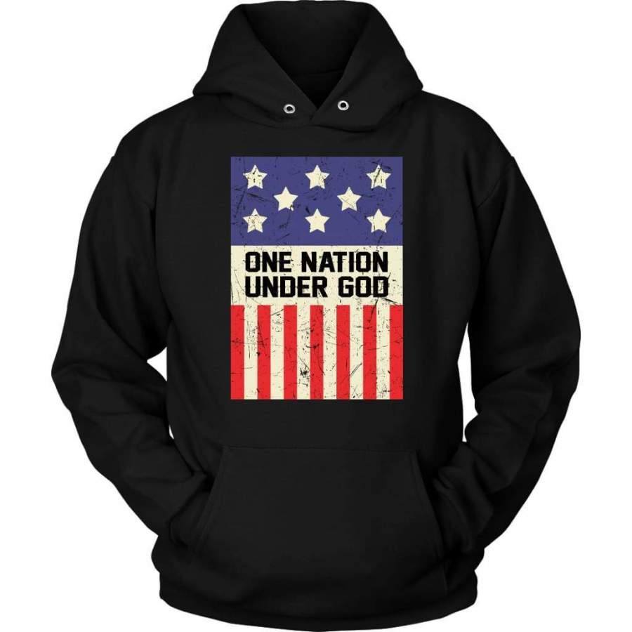 One nation under God and American flag hoodie