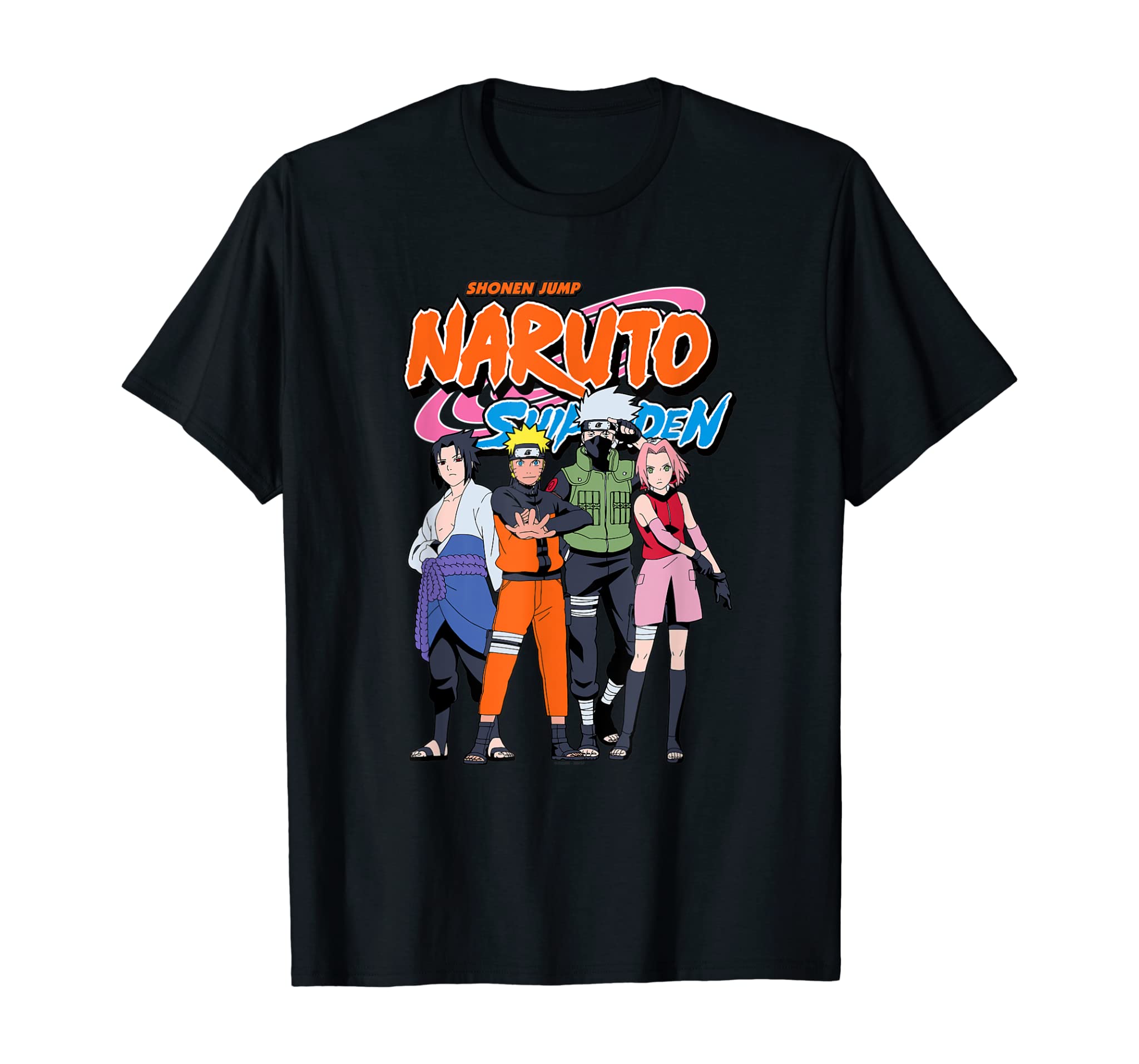 Naruto Shippuden Team 7 With Naruto Logo T-Shirt