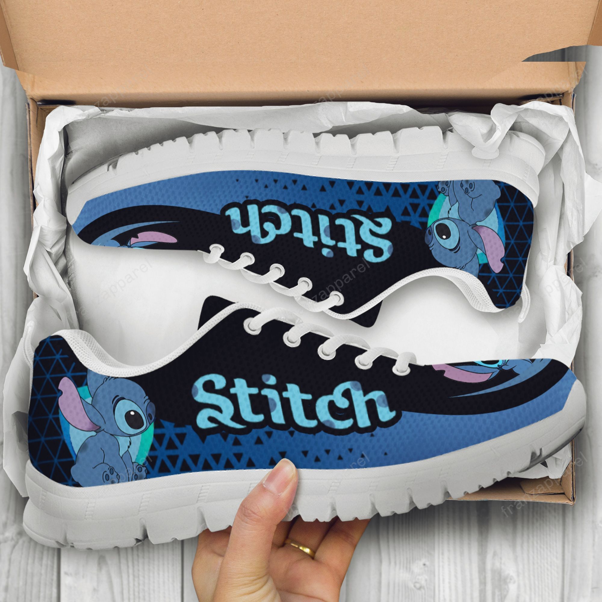 Stitch Lilo & Stitch Disney 25 Print Sneakers, Women’s Sneakers, Handmade Crafted sneaker white Shoes birthday gift Fashion Fly Sneakers TL97