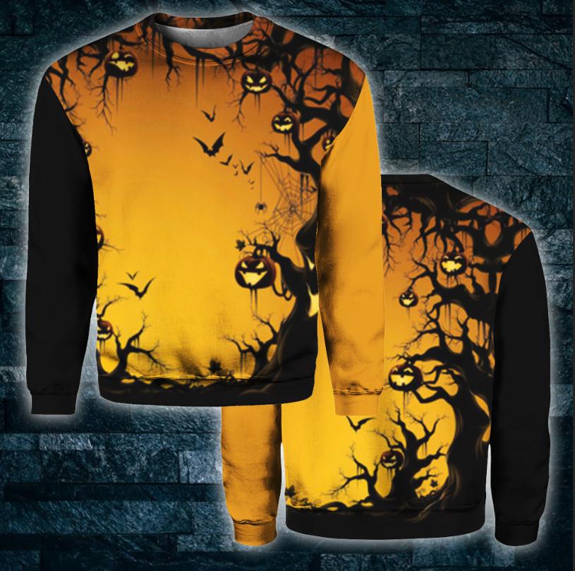 Scary Halloween Tree Crewneck Sweatshirt All Over Print Sweatshirt For Women Sweatshirt For Men