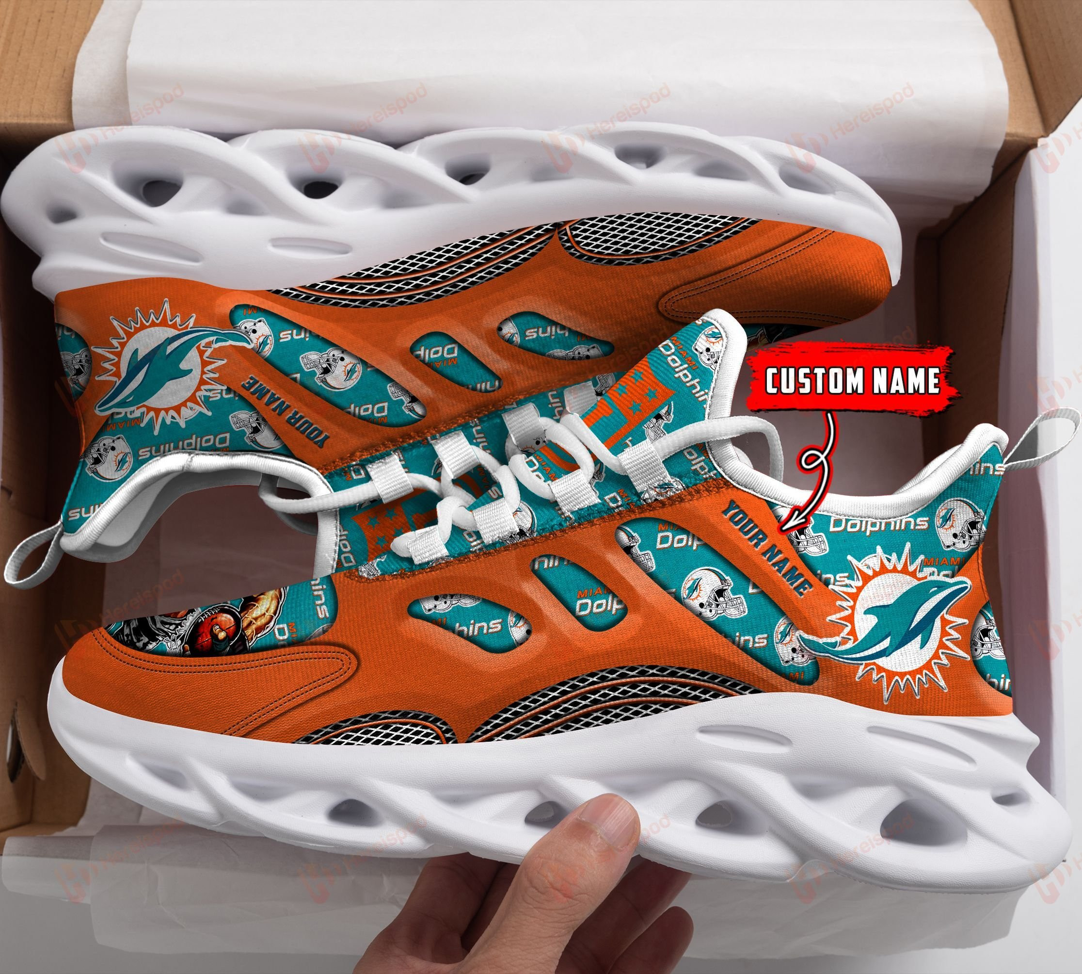 Miami Dolphins Personalized Yezy Running Sneakers 213