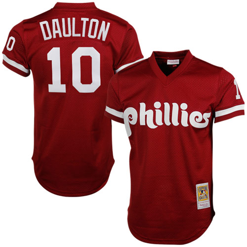 Men’s Philadelphia Phillies Darren Daulton Mitchell & Ness Red Cooperstown Mesh Batting Practice Jersey