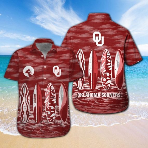 Oklahoma Sooners Short Sleeve Aloha Hawaii Shirts Ha15999