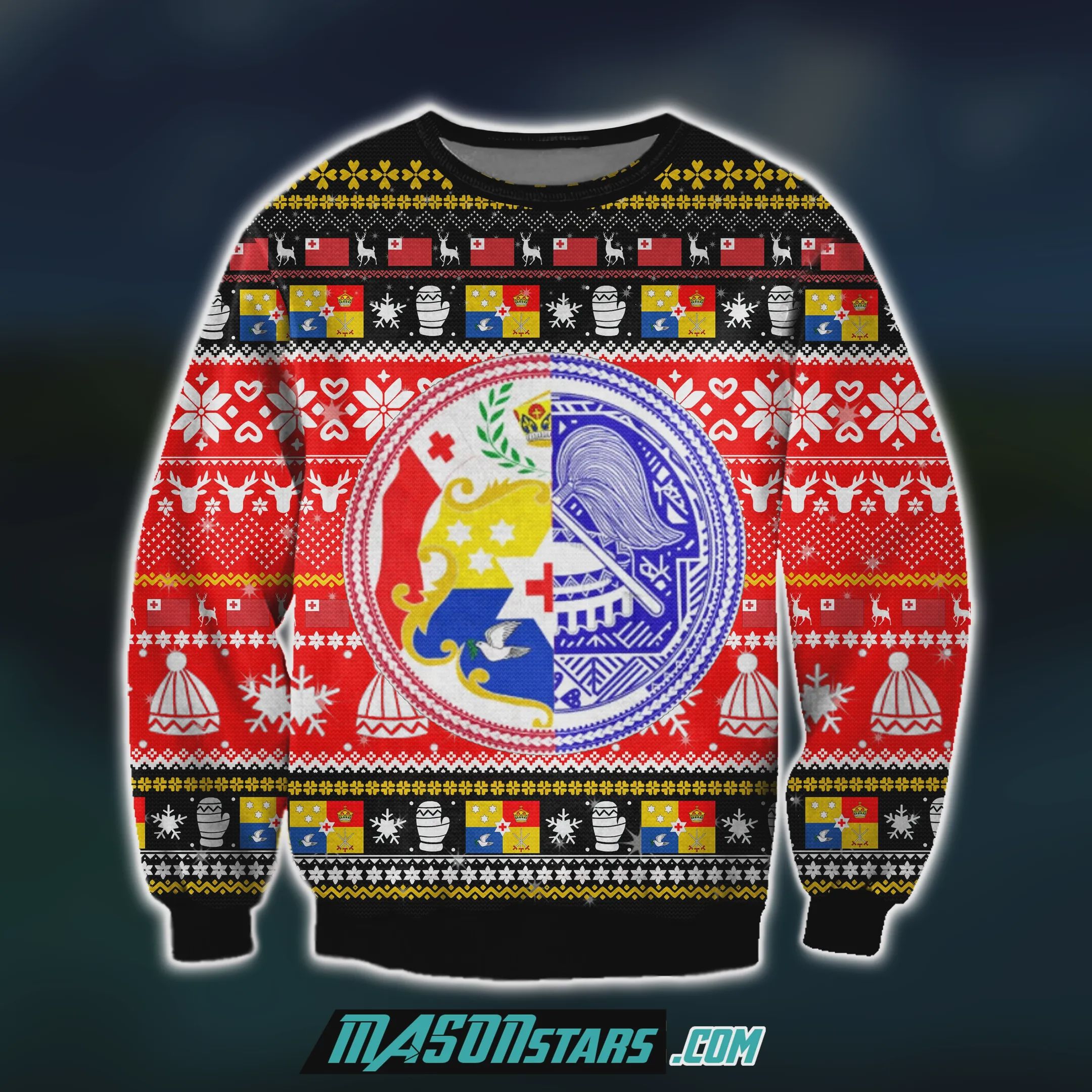 Tonga 3D Print Knitting Pattern Ugly Christmas Sweater