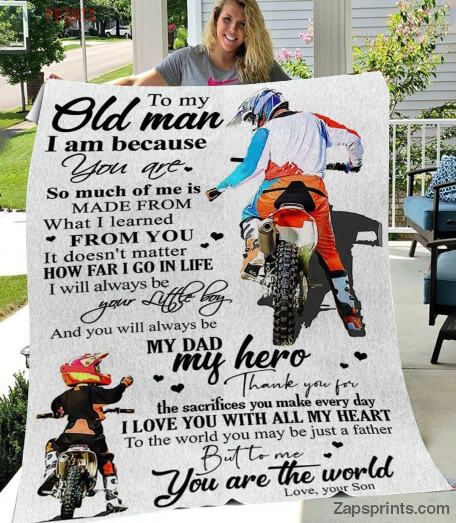 Gift For Dad – To My Dad – Motorbike – So Much Of Me Is What I Learned From You – Son Gift To Dad – Blanket