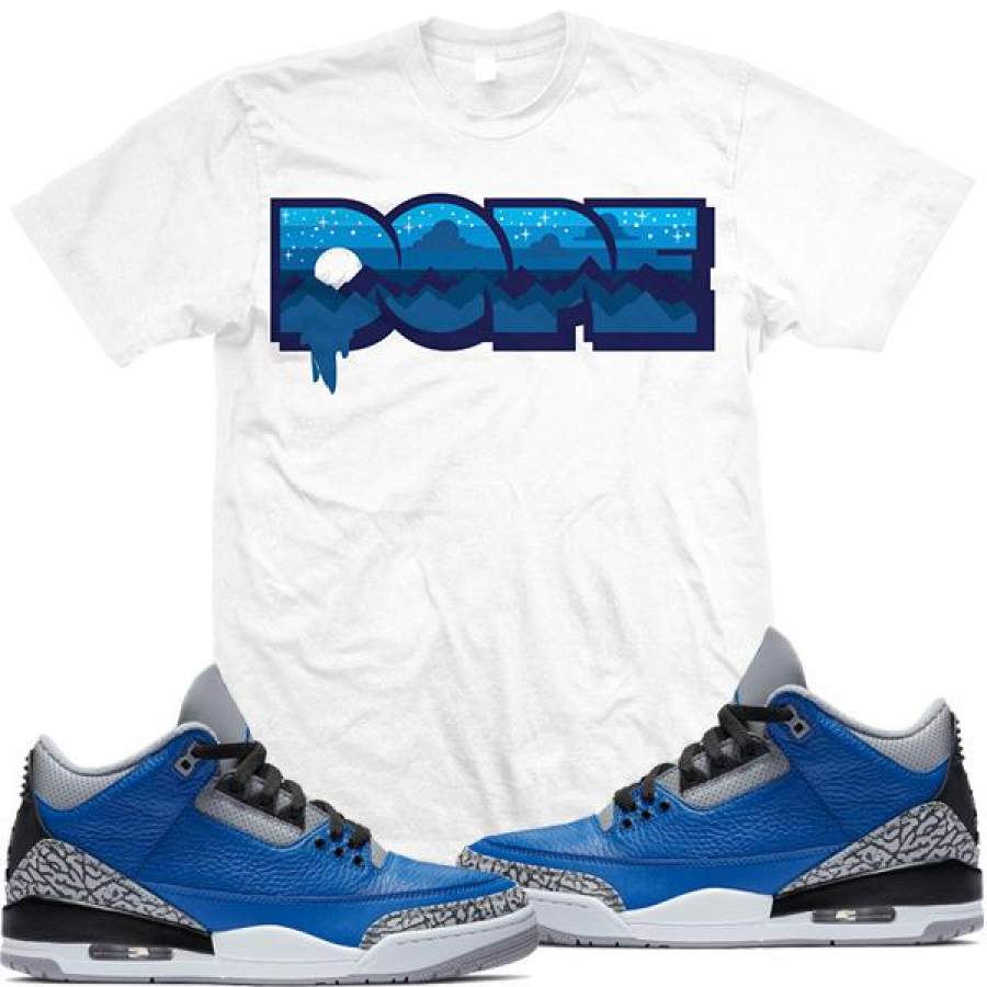 Jordan Retro 3 Varsity Royal Cement Elephant Sneaker Shirt – DOPE SKY