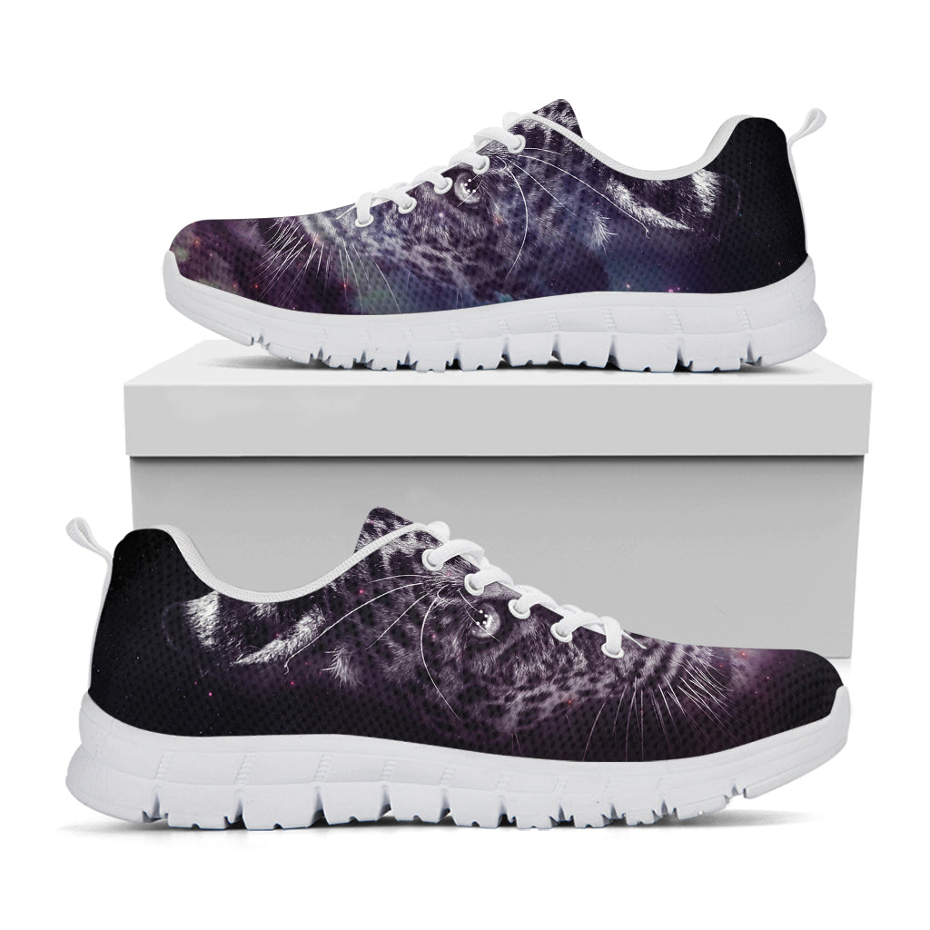 Galaxy Jaguar Print White Sneakers