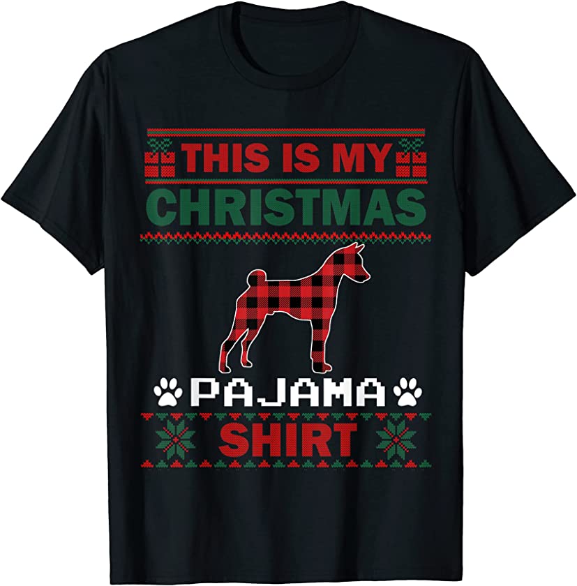 Basenji Dog Lovers Christmas Pajama Ugly Christmas Sweater T-Shirt