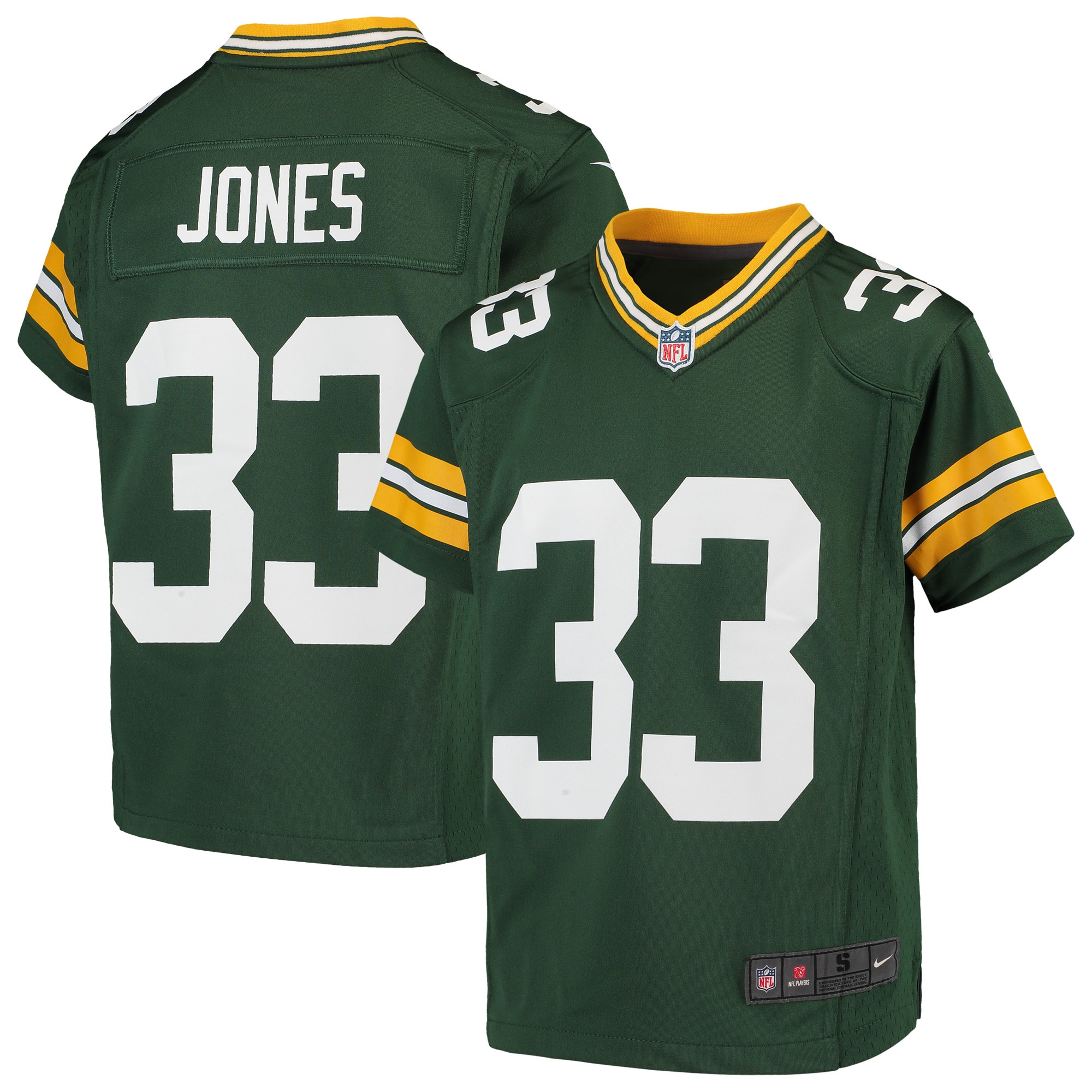 Youth Green Bay Packers Aaron Jones Green Game Jersey